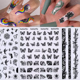 (37 models) Black Lines Fall Nails Stickers