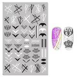 (37 models) Black Lines Fall Nails Stickers