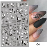 (37 models) Black Lines Fall Nails Stickers