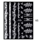 (37 models) Black Lines Fall Nails Stickers