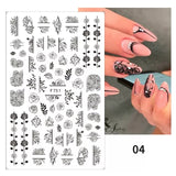 (37 models) Black Lines Fall Nails Stickers