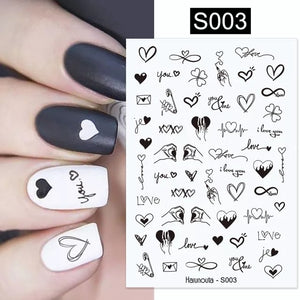 (37 models) Black Lines Fall Nails Stickers