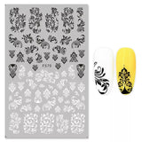 (37 models) Black Lines Fall Nails Stickers