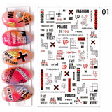 (37 models) Black Lines Fall Nails Stickers