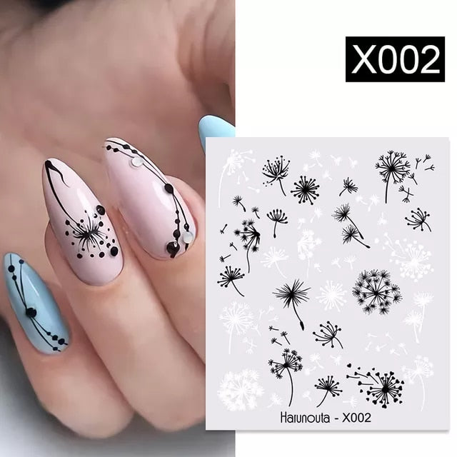 (37 models) Black Lines Fall Nails Stickers